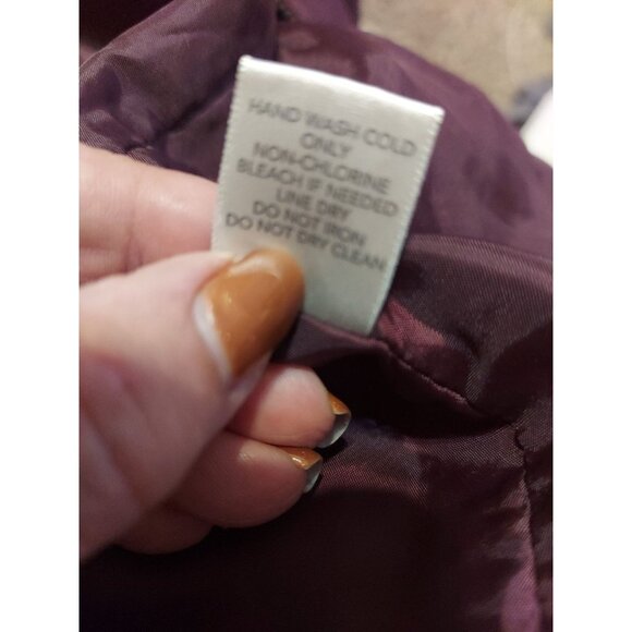 Christopher & Banks Women’s Faux Leather Full Zip Jacket Size 3X Wine Burgundy - Picture 14 of 14